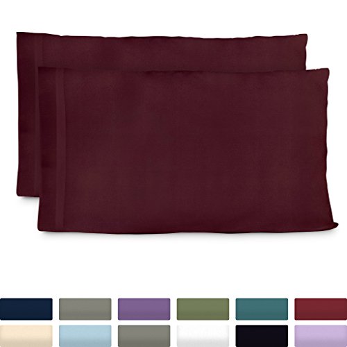 Book Cover Cosy House Collection Premium Bamboo Pillowcases - King, Burgundy Pillow Case Set of 2 - Ultra Soft & Cool Hypoallergenic Blend from Natural Bamboo Fiber