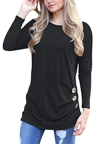 Book Cover MOLERANI Women's Casual Long Sleeve Round Neck Loose Tunic T Shirt Blouse Tops