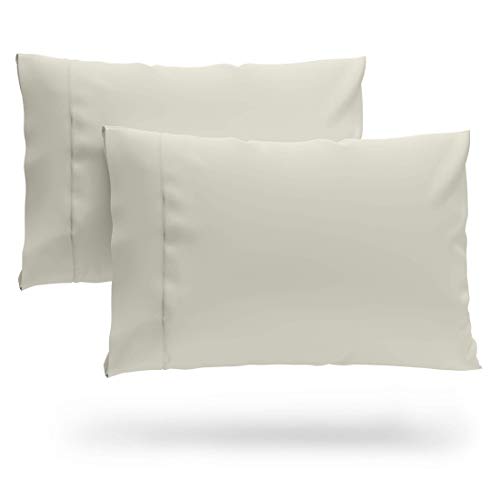 Book Cover Cosy House Collection Premium Bamboo Pillowcases - Standard, Cream Pillow Case Set of 2 - Ultra Soft & Cool Hypoallergenic Blend from Natural Bamboo Fiber