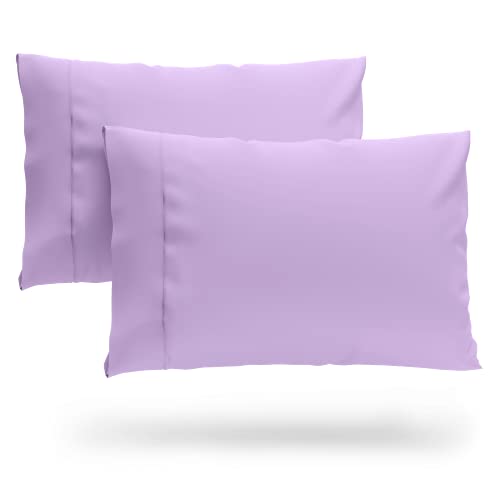 Cosy House Collection Premium Bamboo Pillowcase Set of 2 - Blend of Rayon Derived from Bamboo - Ultra Soft, Cooling & Breathable Bedding (Standard/Queen, Lavender)