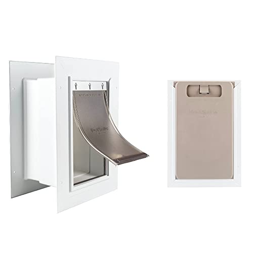 PetSafe Wall Entry Pet Door with Telescoping Tunnel, Small, for Pets Up to 15 Lb., White, Made in the USA