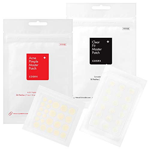 Book Cover COSRX Acne Pimple Master Patch + COSRX Clear Fit Master Patch - Hydrocolloid Pimple Spot Remover [1 + 1 Pack]