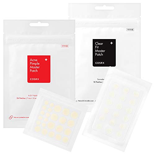 COSRX Acne Pimple Master Patch + COSRX Clear Fit Master Patch - Hydrocolloid Pimple Spot Remover [1 + 1 Pack]