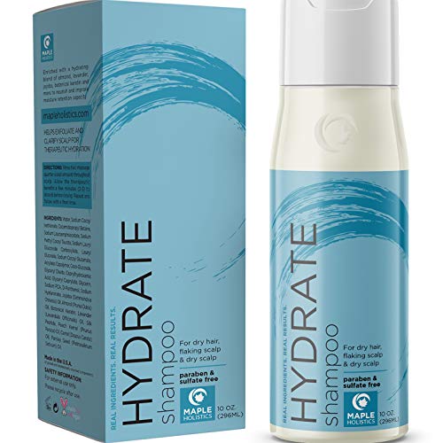 Moisturizing Shampoo for Dry Damaged Hair - Natural Hair Care - Curly Hair Frizz Control - Sulfate Free Hydrating Shampoo for Color Treated Hair - Pure Oils for Men Women Kids Sensitive Skin - 10 oz