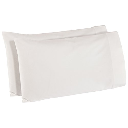 Book Cover Amazon Brand â€“ Stone & Beam Rustic Solid 100% Cotton Flannel Pillowcase Set, Set of 2, Standard, White