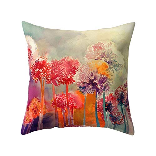 wintefei Modern Multicolor Tropical Leaves Print Sofa Bed Throw Pillow Case Cushion Cover -7#