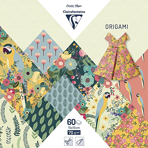 Clairefontaine 95351C Origami Paper, 70 g, 15 x 15 cm - Kiribati, 60 Sheets