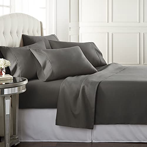 Book Cover Danjor Linens Queen Size Bed Sheets Set - 1800 Series 6 Piece Bedding Sheet & Pillowcases Sets w/ Deep Pockets - Fade Resistant & Machine Washable - Grey