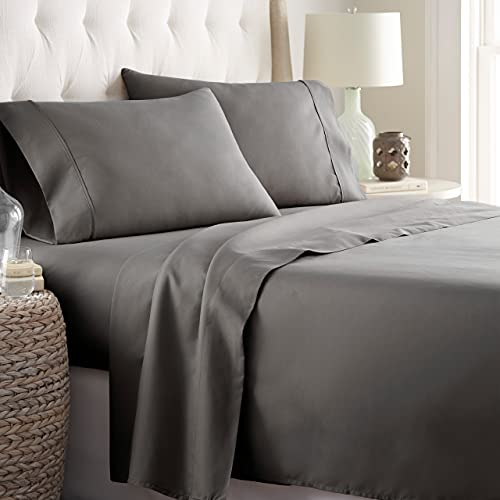 Book Cover Danjor Linens Twin Size Bed Sheets Set - 1800 Series 4 Piece Bedding Sheet & Pillowcases Sets w/ Deep Pockets - Fade Resistant & Machine Washable - Grey
