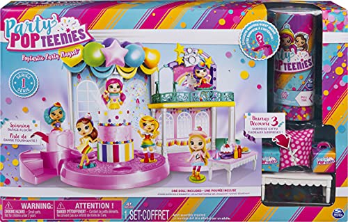 Book Cover Party Popteenies - Poptastic Party Playset with Confetti, Exclusive Collectible Mini Doll and Accessories, for Ages 4 and Up, Standard
