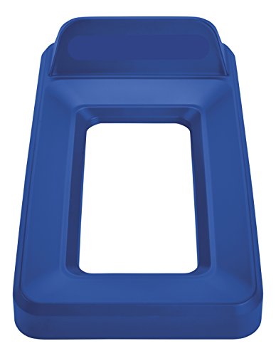 Book Cover Rubbermaid Commercial Slim Jim Recycling Lid, Vertical, Open Top - Blue, 2018252