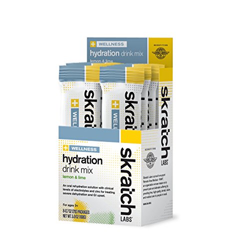SKRATCH LABS Wellness Hydration Drink Mix, Lemon and Lime (8 Pack Single Serving), Oral Rehydration Solution, ORS, Vegan, Non-GMO, Gluten Free, Dairy Free, Kosher
