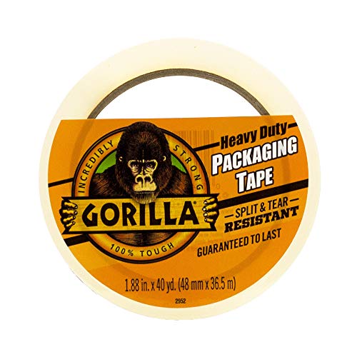 Gorilla Heavy Duty Large Core Packing Tape for Moving, Shipping and Storage, 1.88" x 40 yd, Clear, (Pack of 1)