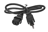 SF Cable 2ft Standard Computer Power Cord NEMA 5-15P to IEC 320 C13-18 AWG Replacement AC Power Cable for PC or Monitor - 125V, 10A