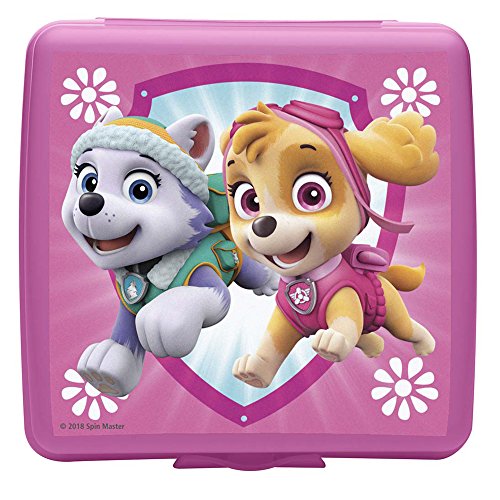 Book Cover Zak Designs Paw Patrol Reusable Sandwich Container, Everest and Skye