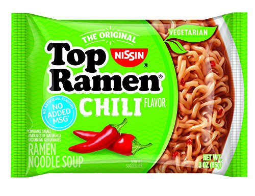 Book Cover Nissin Top Ramen, Chili, 3 Ounce (Pack of 24)