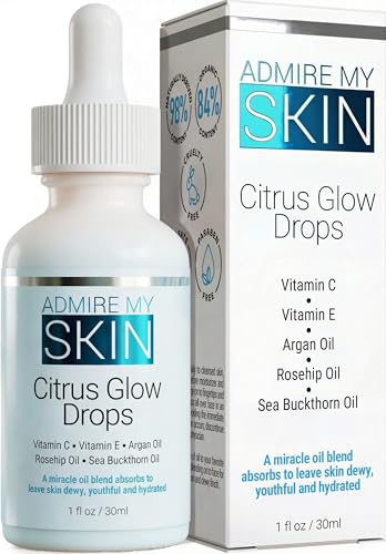 Admire My Skin Vitamin C Oil For Glowing Skin - This Oil For Face Contains Vitamin E Oil + Argan Oil + Rosehip Oils - A True Beauty Oil That Provides You With A Dewy Youthful Glow - Natural & Organic
