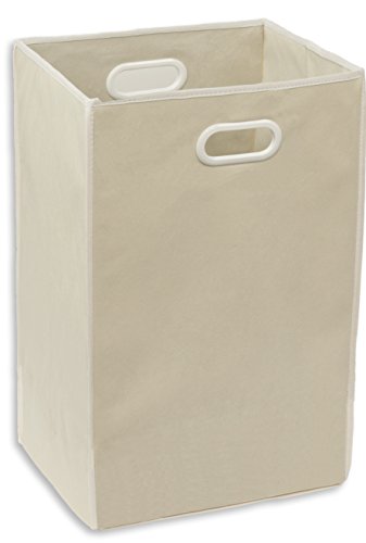 SimpleHouseware Foldable Closet Laundry Hamper Basket, Beige