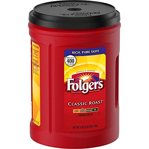 Book Cover Folgers 4-Pack of 48 Ounce Canisters, Classic Medium Roast Coffee