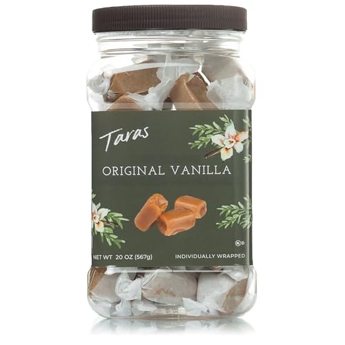 Taras All Natural Gourmet Original Vanilla Caramel: Small Batch, Creamy & Individually Wrapped - Original Vanilla, 20 Oz