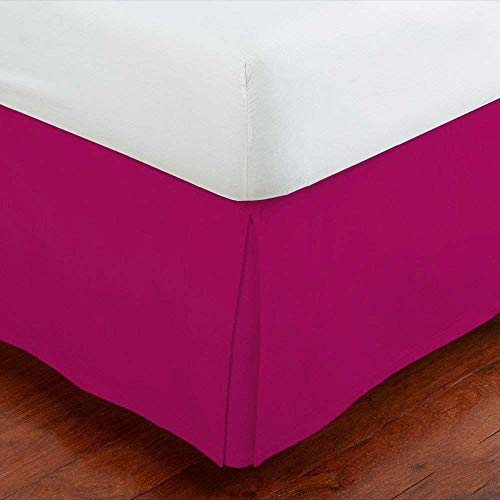 Mk Collection Solid Pleated Queen Bed Skirt 14" Drop Hot Pink New Hot Pink Queen