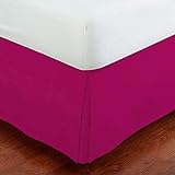 MK Home Mk Collection Solid Pleated Queen Bed Skirt 14" Drop Hot Pink New