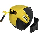 DEWALT 3/8 in. x 50 ft. Enclosed Hose Reel with Hybrid Hose, Auto Retraction, Easy Mounting for Air Compressor Use, Ideal for Home Improvement and shops.