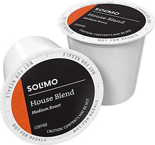 Amazon Brand - Solimo Medium Dark Roast Coffee Pods, House Blend, Compatible with Keurig 2.0 K-Cup Brewers, 100 Count House Blend 100 Count (Pack of 1)