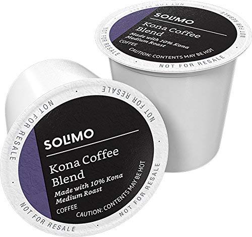 Book Cover Amazon Brand - 100 Ct. Solimo Medium Roast Coffee Pods, Kona Blend, Compatible with Keurig 2.0 K-Cup Brewers