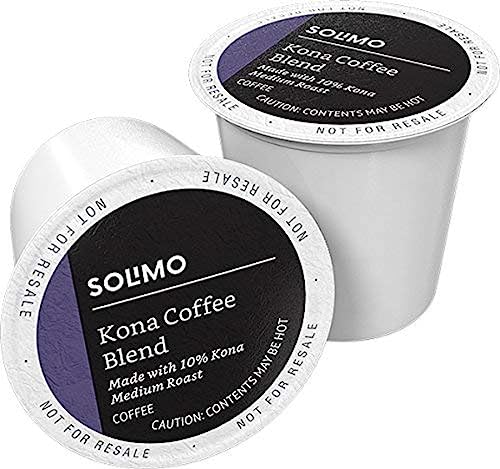 Amazon Brand - Solimo Medium Roast Coffee Pods, Kona Blend, Compatible with Keurig 2.0 K-Cup Brewers, 100 Count