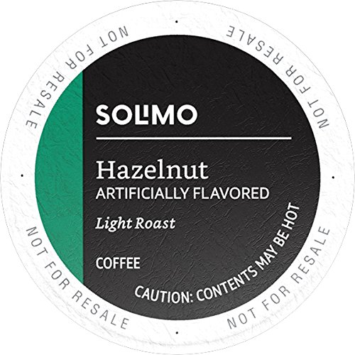 Book Cover Amazon Brand - 100 Ct. Solimo Light Roast Coffee Pods, Hazelnut Flavored, Compatible with Keurig 2.0 K-Cup Brewers