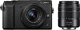 Panasonic LUMIX GX85 4K Digital Camera, 12-32mm and 45-150mm Lens Bundle, 16 Megapixel Mirrorless Camera Kit, 5 Axis In-Body Dual Image Stabilization, 3-Inch Tilt and Touch LCD, DMC-GX85WK (Black)