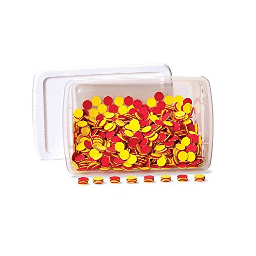 hand2mind Plastic Math Counters for Kids, Red and Yellow Counters, Math Manipulatives for Counting, Sorting, Pattern, Bingo Chips, Game Tokens, Homeschool Supplies (Set of 1000)