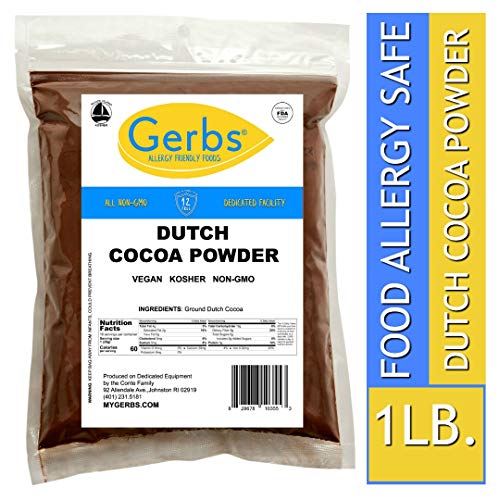 Gerbs Dutch Cocoa Powder, 1 LB - Top 14 Food Allergen Free & NON GMO - Product of Canada - Packaged in USA