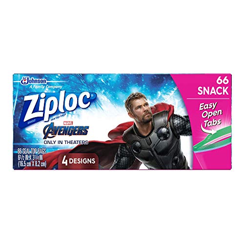 Ziploc Brand Sandwich Bags Featuring Marvel Studios' Avengers: Infinity War Designs, 66 ct, 3 Pack