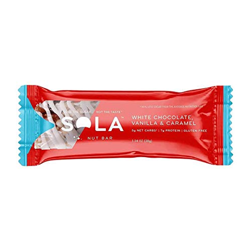 Sola Nut Bars, White Chocolate/Vanilla/Caramel (Pack of 12)
