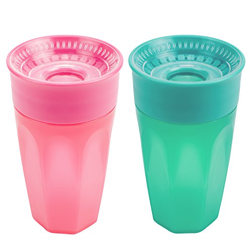 Book Cover Dr. Brown's Cheers 360 Spoutless Training Cup, 9m+, 10 Ounce, Pink/Turquoise, 2 Count