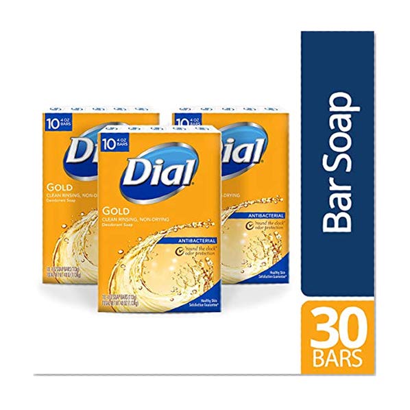 Book Cover Dial Antibacterial Bar Soap, Gold, 30 Count