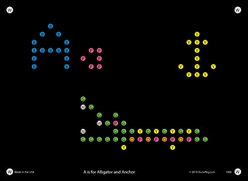 IllumiPeg Alphabet Refill templates for Basic Fun Lite Brite Magic Screen Retro Style (26 Sheets, 6x8)