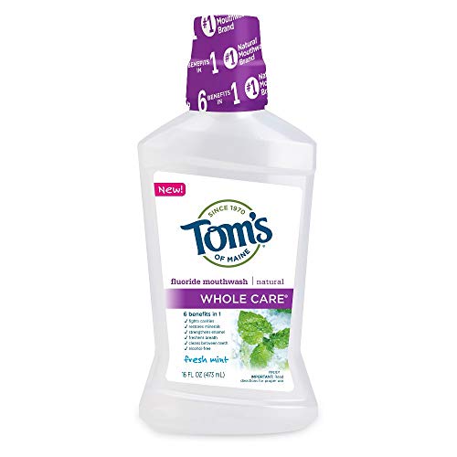 Tom's Whole Care Fluoride Mouthwash, Fresh Mint, 16 fl oz (Pack of 2)