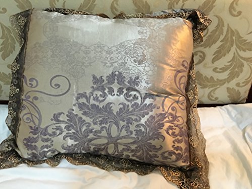 Book Cover Satin Embroidery Pillowcase 24×24inch Luxury European Neoclassical Style Pillow Cover