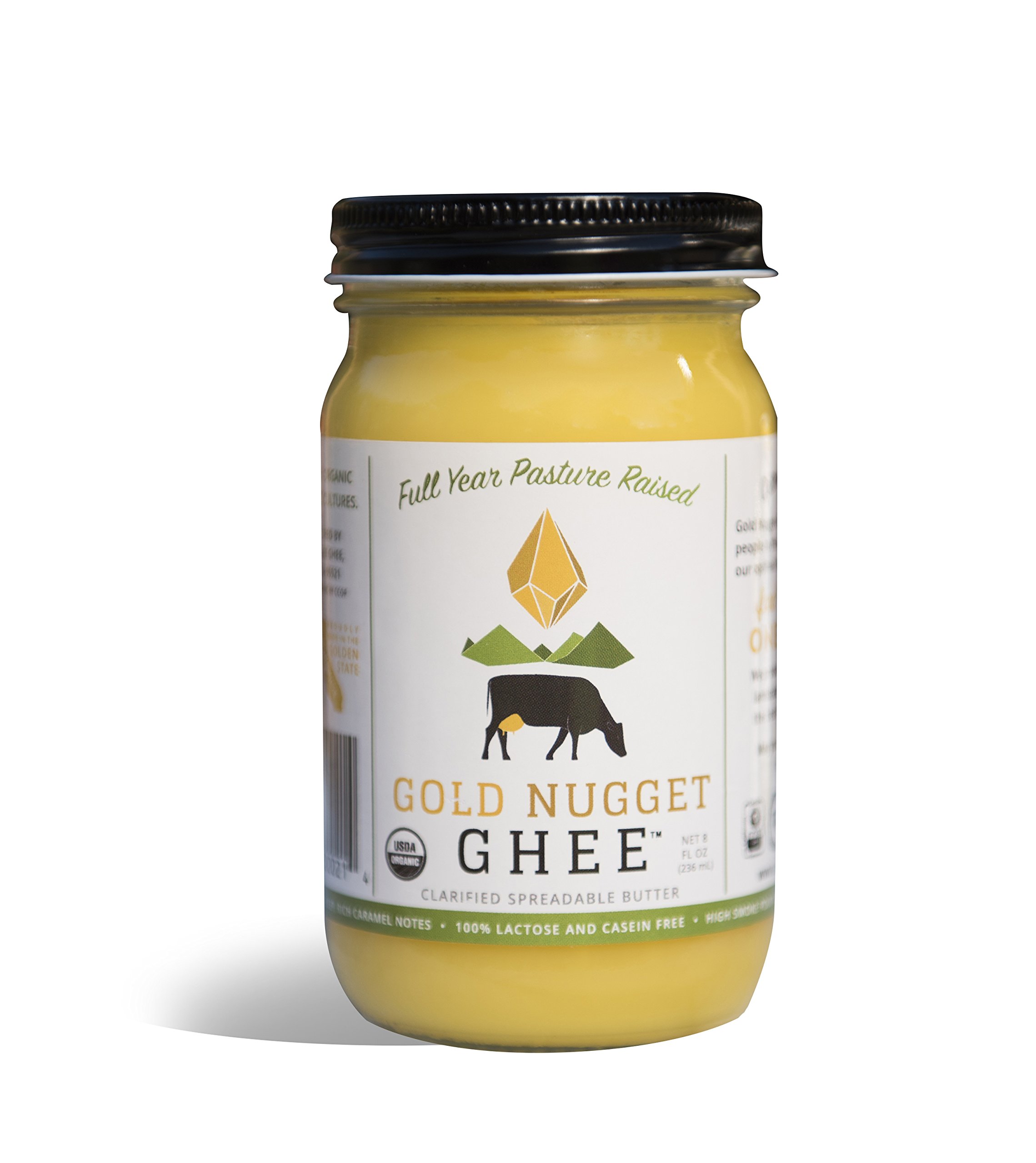 TRADITIONAL GHEE BY GOLD NUGGET GHEE, USDA ORGANIC, FULL-YEAR/PASTURE-RAISED, GRASS-FED BUTTER 8oz 8 Ounce (Pack of 1)