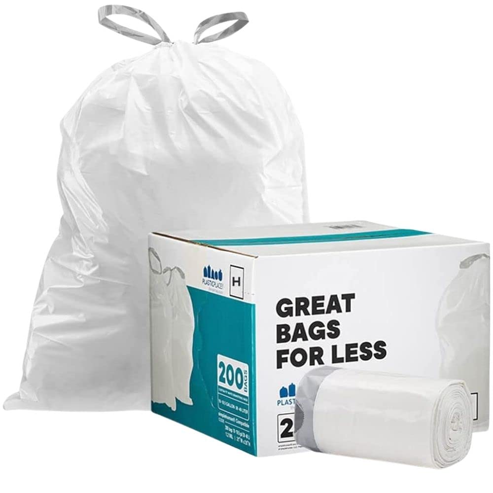 Book Cover Plasticplace Custom Fit Trash Bags simplehuman (x) Code H Compatible, 8-9 Gallon, 30-35 Liter,18.5
