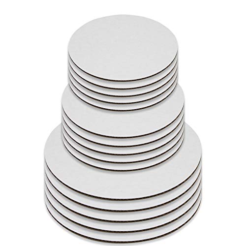 Upper Midland Products Cake Boards - Set of 15 White Cake circle bases - 6 inches, 8 inches, and 10 inches, 5 of eachâ€¦ (15)