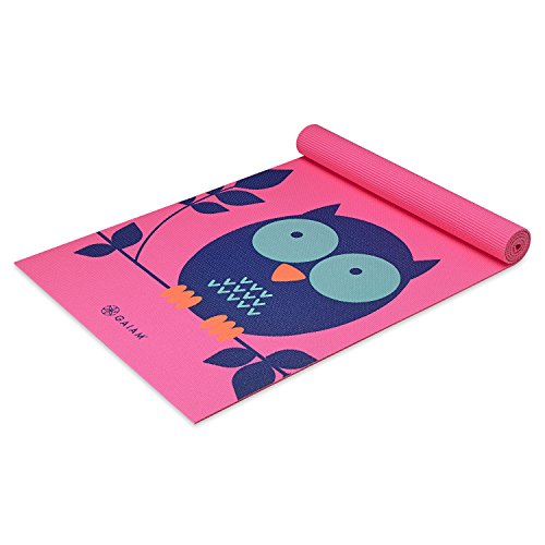 Book Cover Gaiam Kids Yoga Mat Exercise Mat, Yoga for Kids with Fun Prints - Playtime for Babies, Active & Calm Toddlers and Young Children, Owl, 3mm