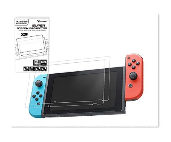 SUBSONIC protections pour écran en verre trempé pour console Nintendo Switch - Kit de 2 films premiums ultra résistants en verre trempé avec revêtement oléophobe anti chocs et anti rayures Pack de 2