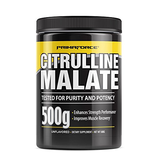 PrimaForce Citrulline Malate Powder Supplement - Enhances Strength Performance / Improves Muscle Recovery, 500 Grams