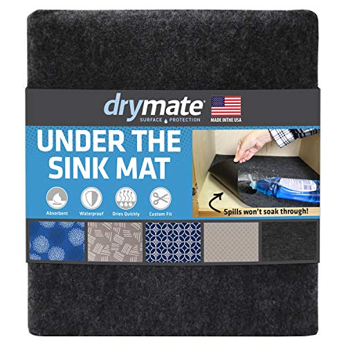 Book Cover Drymate Premium Under The Sink Mat (24â€ x 29â€), Cabinet Protection Mat, Shelf Liner - Absorbent/Waterproof/Slip-Resistant - Machine Washable, Durable (Made in The USA) (Charcoal)