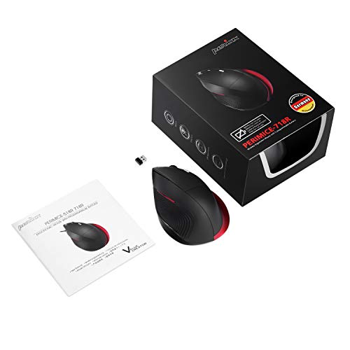 Perixx PERIMICE-718R Souris Ergonomique Verticale sans Fil pour Droitier - Grande Taille - 5 Boutons Programmable