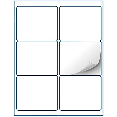 Shop4Mailers 6-Up White Permanent Self Adhesive Shipping Labels 3 1/3” x 4” Easy Peel Stickers for Laser & Inkjet Printers - 500 Sheets - 3,000 Count Labels